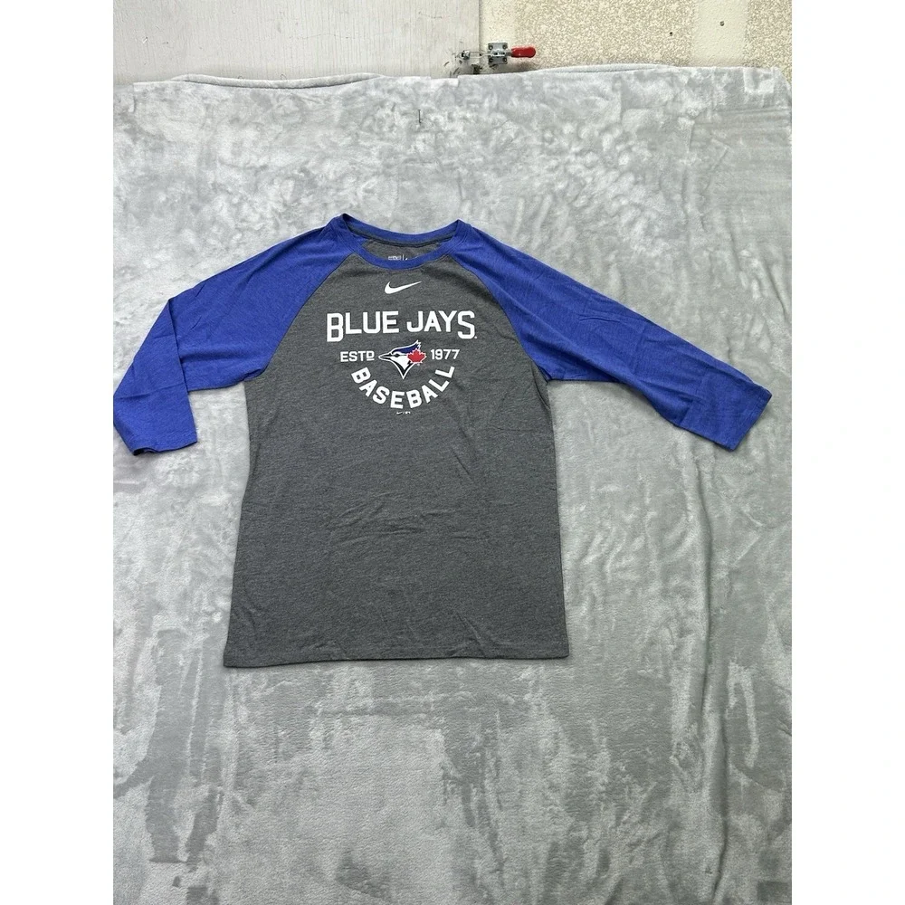 Toronto Blue Jays Nike Tee Mens Size Med Blue Jersey Sleeve Shirt Baseball MLB